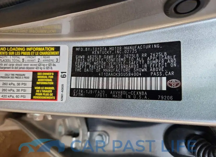 4T1DAACK9SU584004# 12
