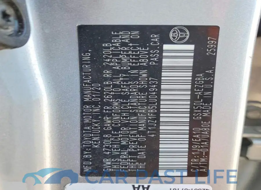 4T1JZ1FB5LU049437# 12