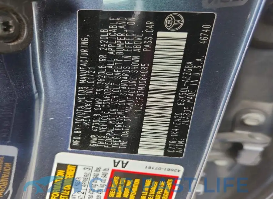 4T1JZ1FB7MU064085# 13