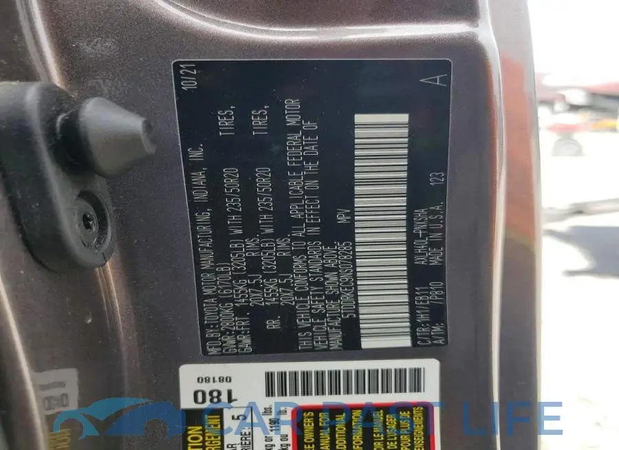 5TDDRKEC9NS078285# 13