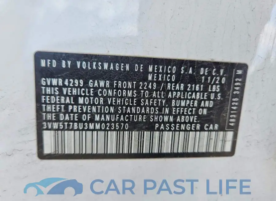 3VW5T7BU3MM023570# 12