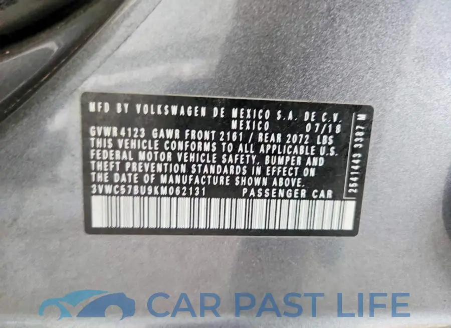 3VWC57BU9KM062131# 12