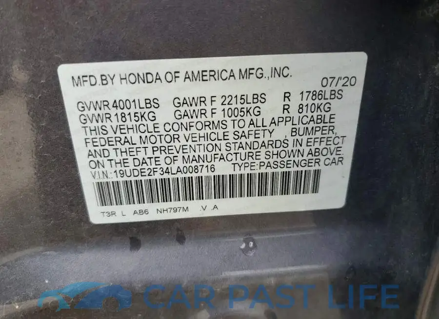 19UDE2F34LA008716# 12
