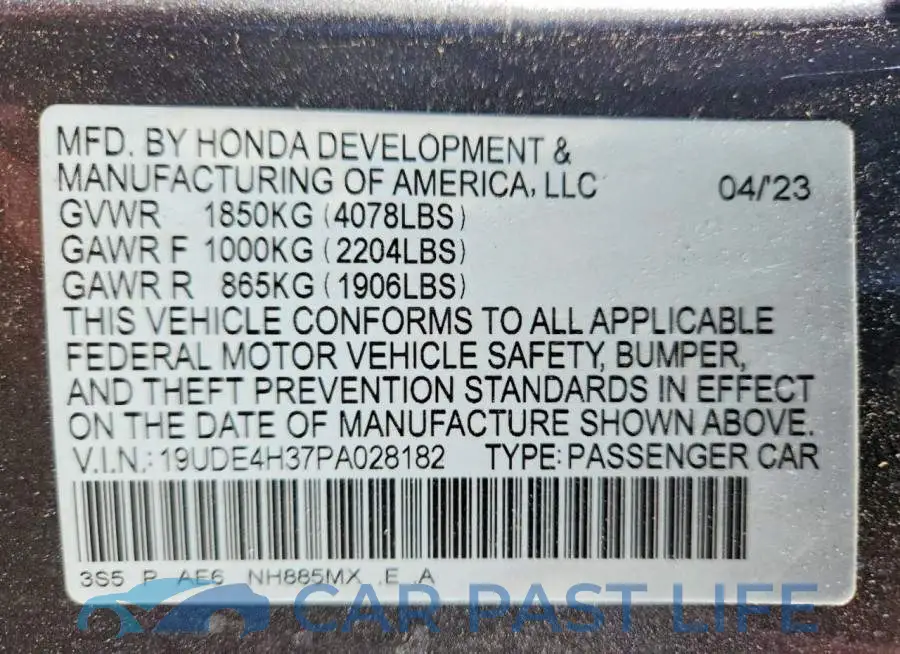 19UDE4H37PA028182# 13