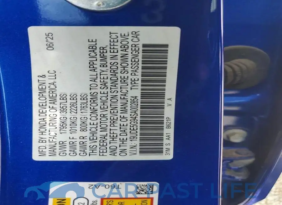 19UDE5G94SA002854# 12