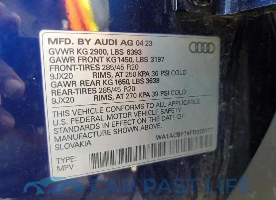 WA1ACBF74PD020177# 13