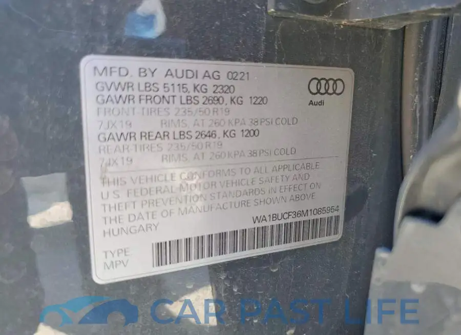 WA1BUCF36M1085954# 14