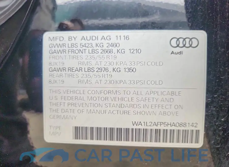 WA1L2AFP5HA088142# 12