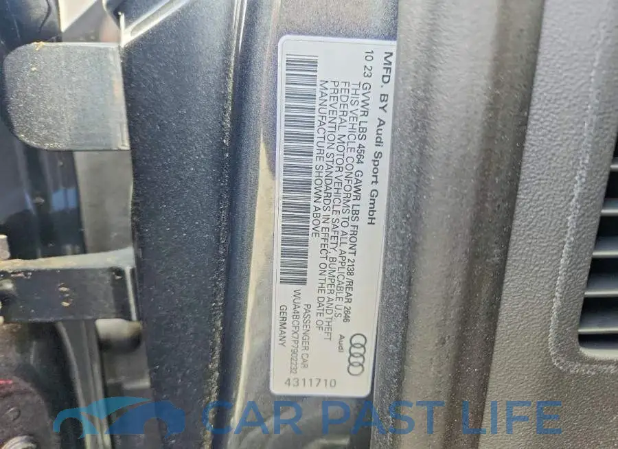 WUA4BCFX7P7902232# 13