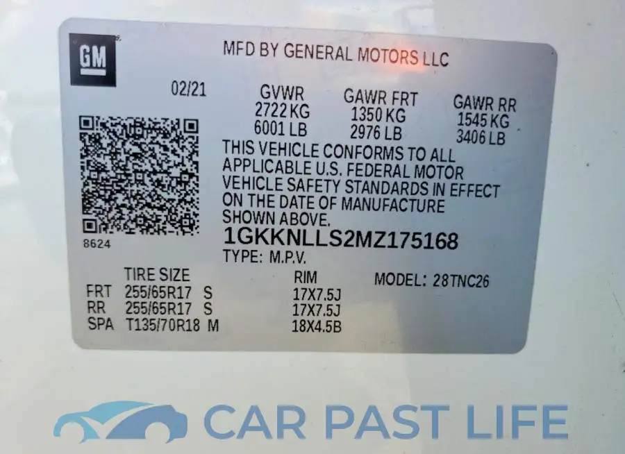 1GKKNLLS2MZ175168# 13