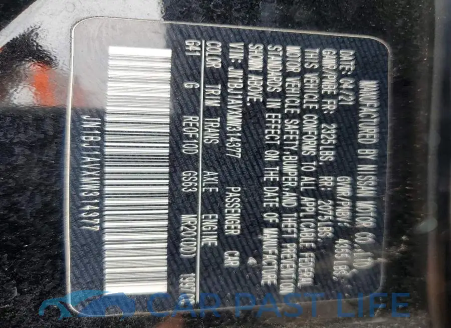 JN1BJ1AVXMW314377# 14