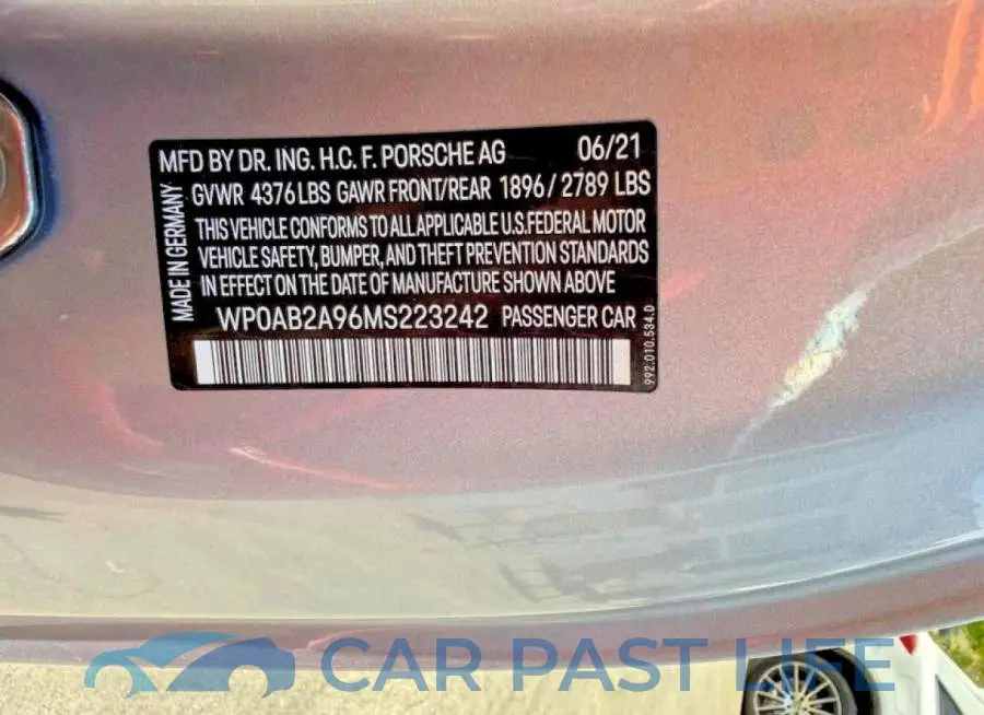 WP0AB2A96MS223242# 10