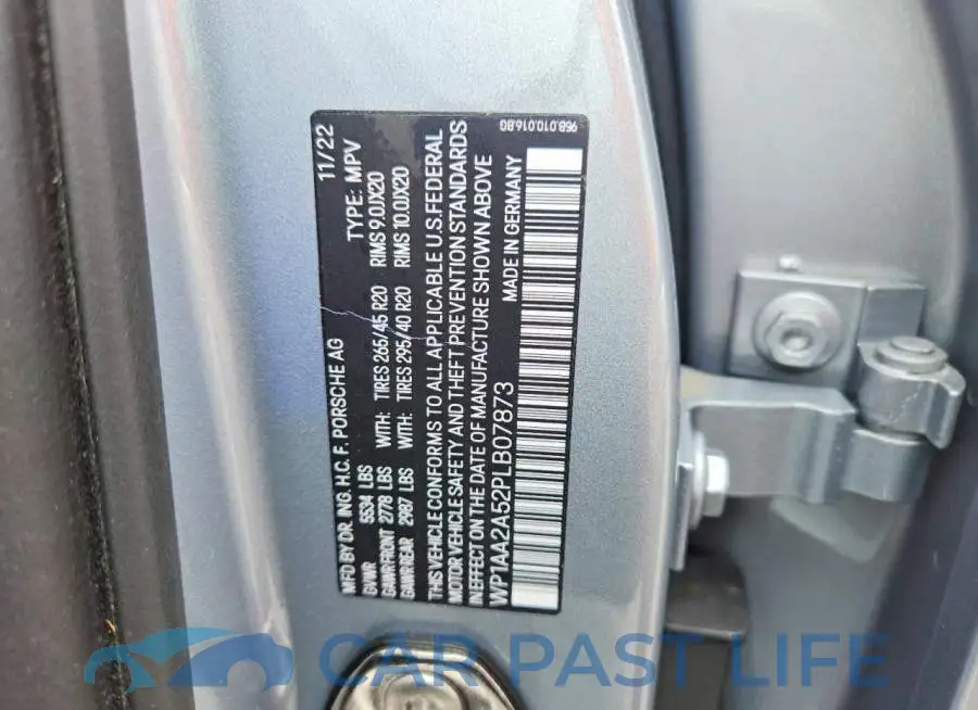 WP1AA2A52PLB07873# 13