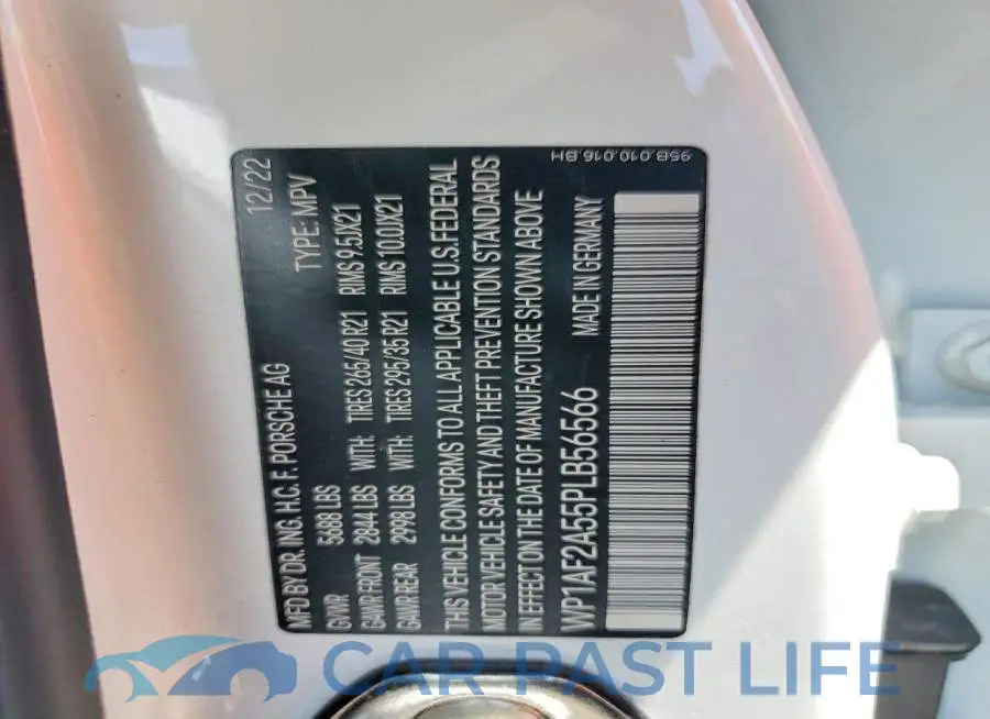 WP1AF2A55PLB56566# 13