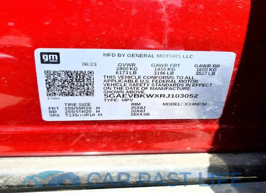 5GAEVBKWXRJ103052# 13