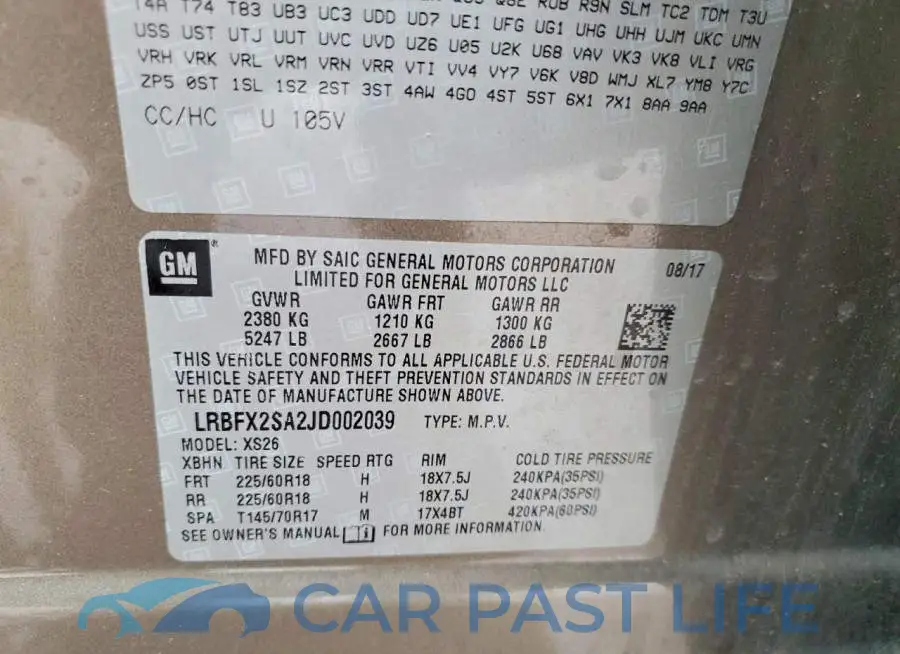 LRBFX2SA2JD002039# 13