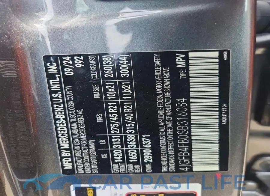 4JGFB4FB0SB316084# 13