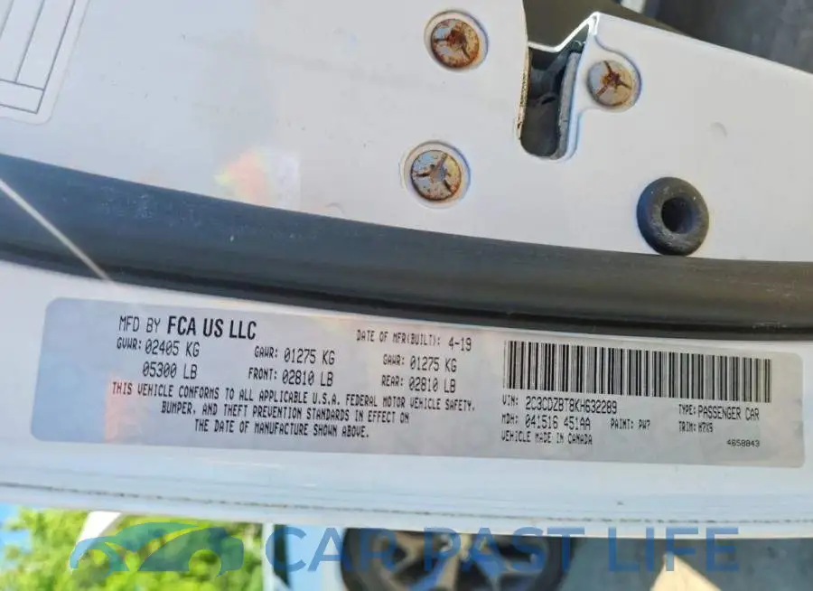2C3CDZBT8KH632289# 12
