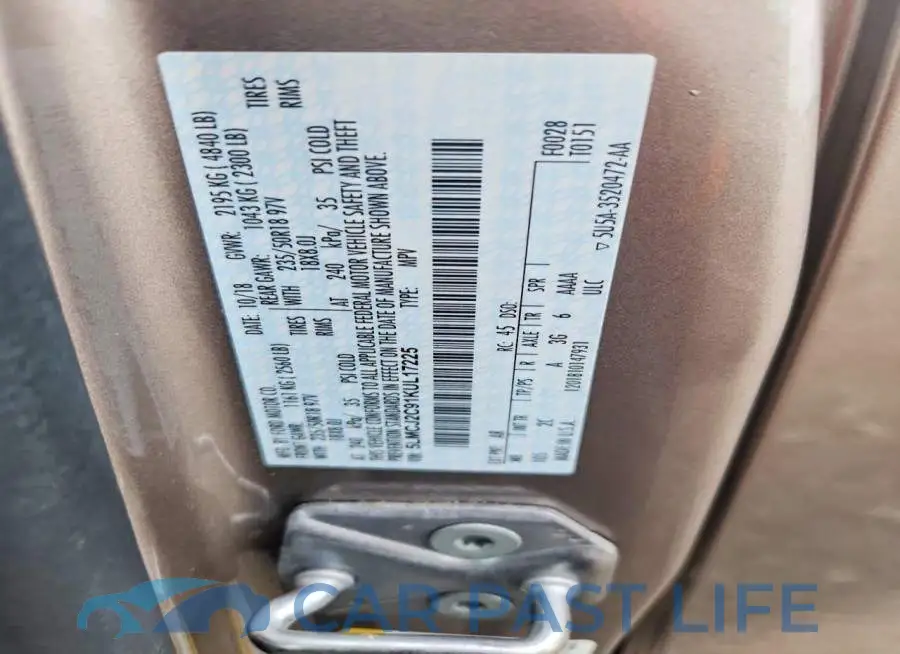 5LMCJ2C91KUL17225# 13