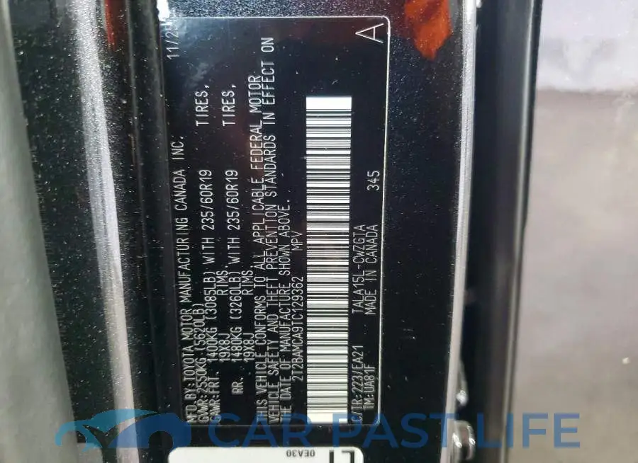 2T2BAMCA9TC129362# 12