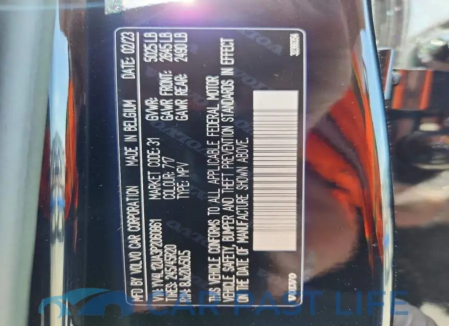 YV4L12UA3P2060861# 13