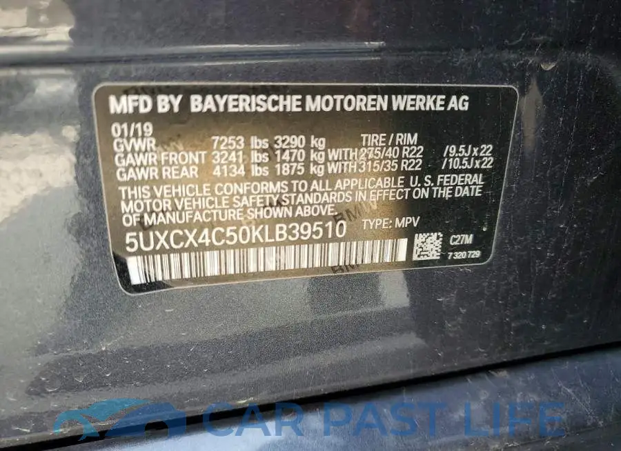 5UXCX4C50KLB39510# 13