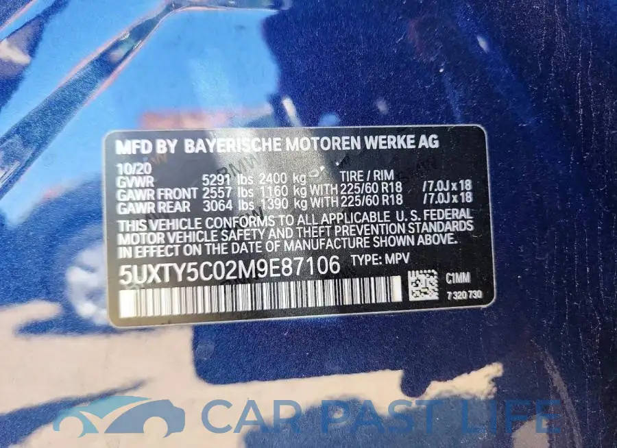 5UXTY5C02M9E87106# 12
