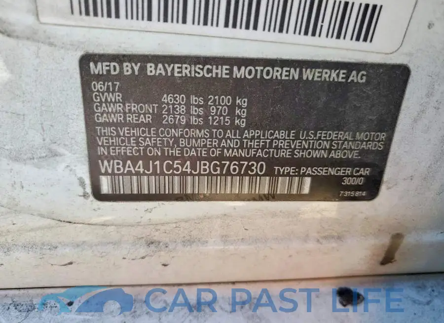 WBA4J1C54JBG76730# 12