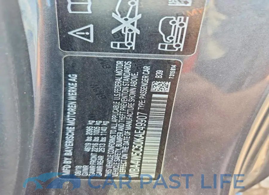 WBA4W5C50KAE49907# 13
