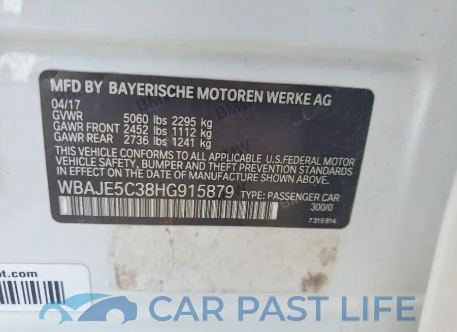 WBAJE5C38HG915879# 12