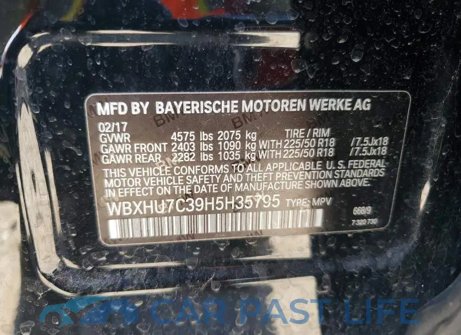 WBXHU7C39H5H35795# 13