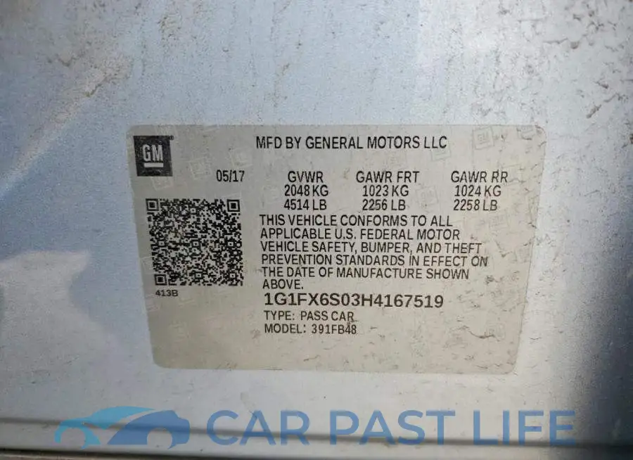 1G1FX6S03H4167519# 12