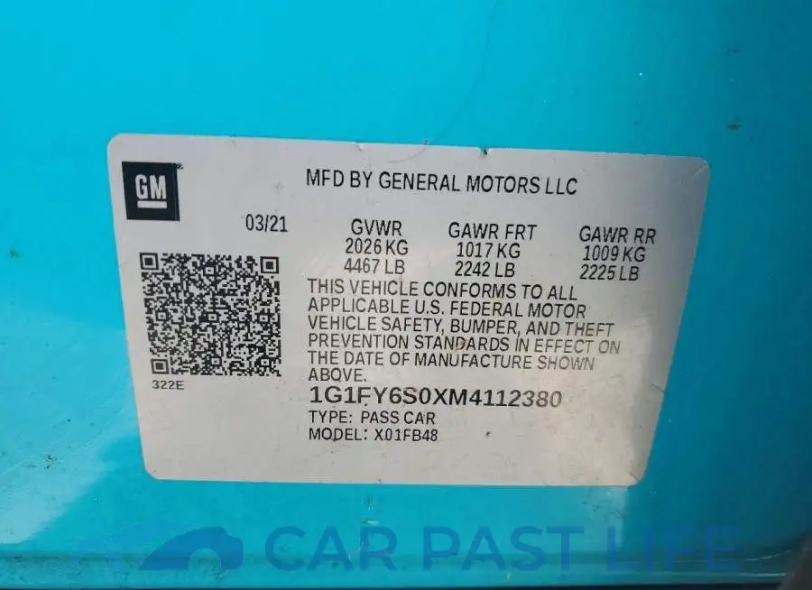 1G1FY6S0XM4112380# 12