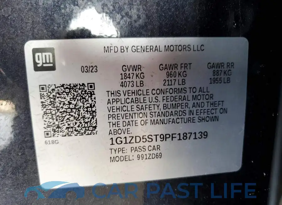 1G1ZD5ST9PF187139# 12