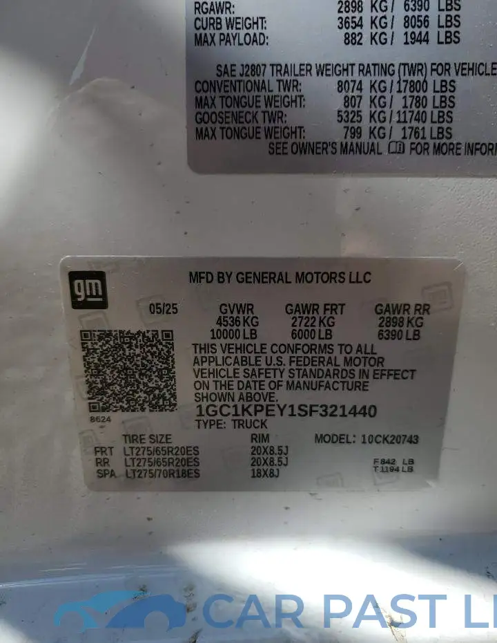 1GC1KPEY1SF321440# 13