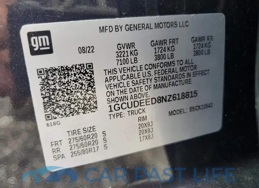 1GCUDEED8NZ618815# 12