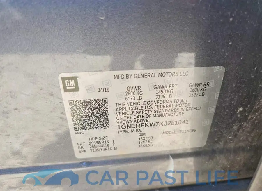 1GNERFKW7KJ281041# 13