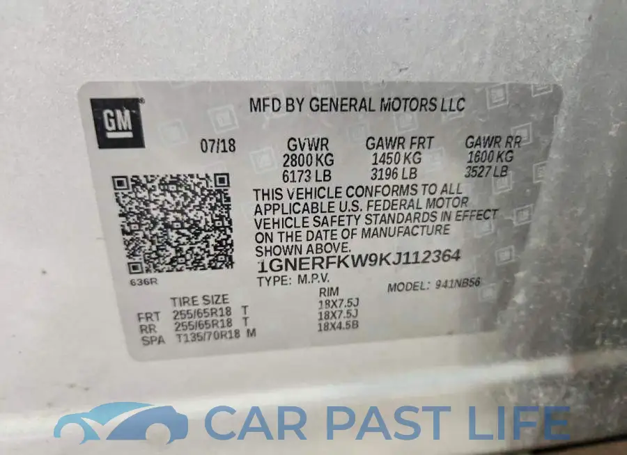 1GNERFKW9KJ112364# 13