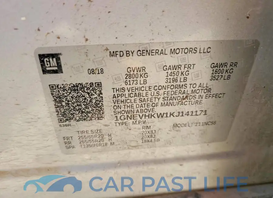 1GNEVHKW1KJ141171# 13