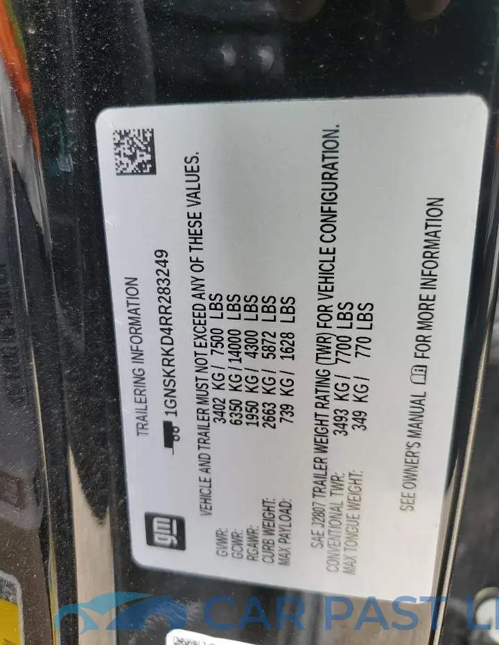 1GNSKRKD4RR283249# 13