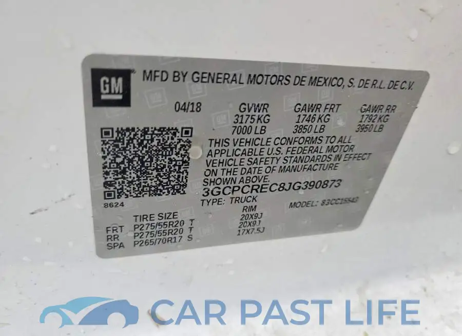 3GCPCREC8JG390873# 12