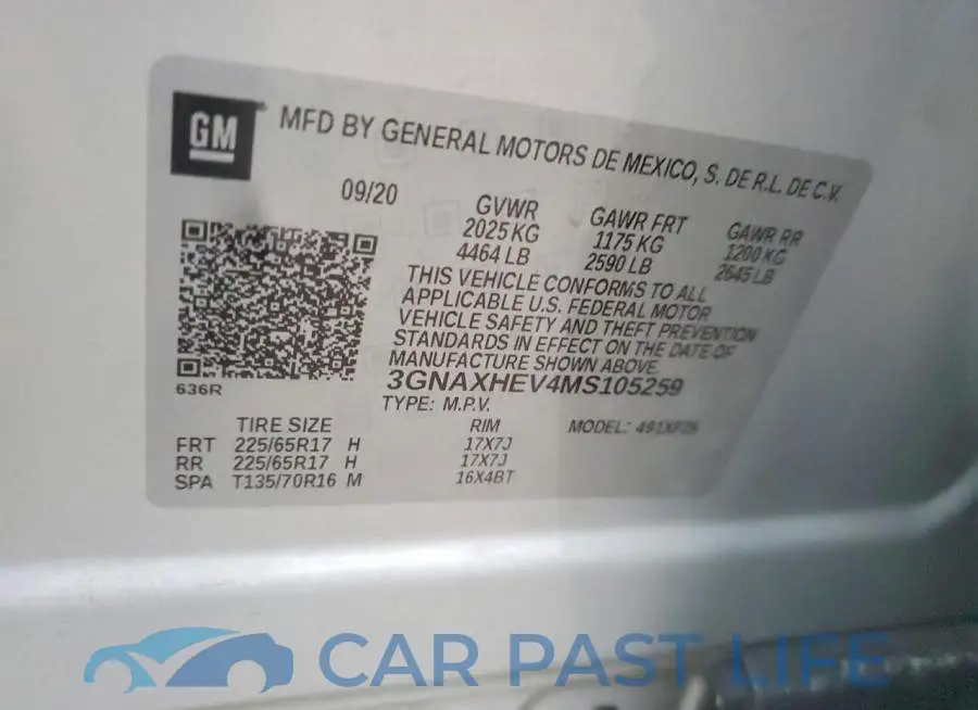 3GNAXHEV4MS105259# 13