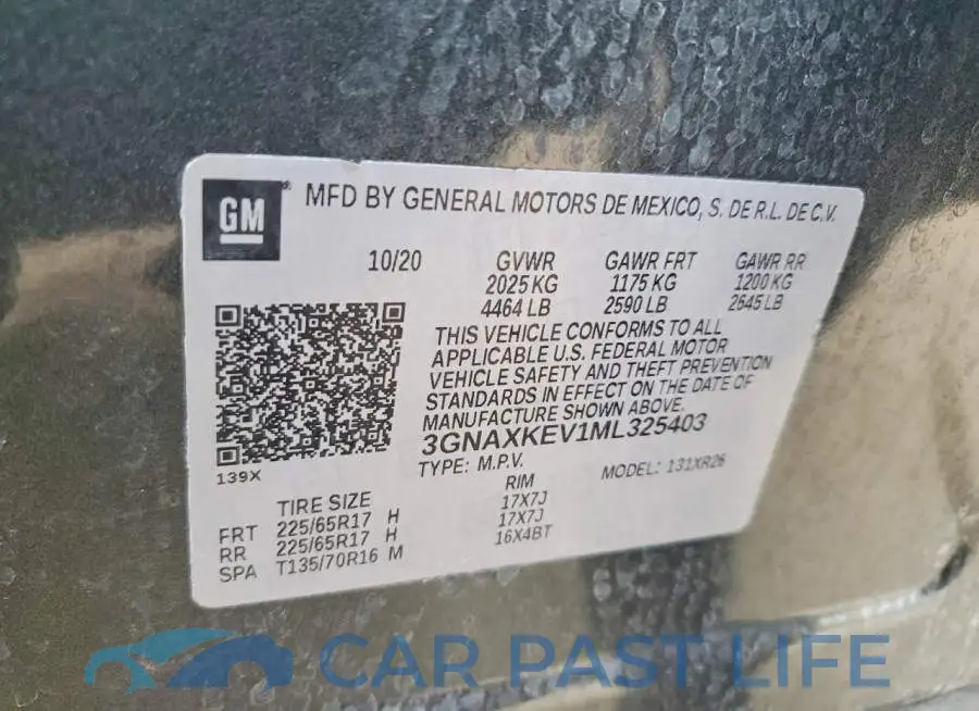 3GNAXKEV1ML325403# 14