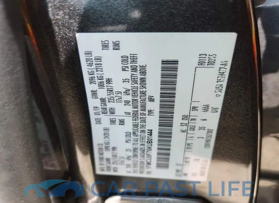 1FMCU0F76KUB01444# 12