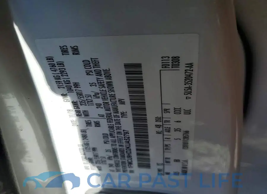 1FMCU9HD2KUA52797# 13