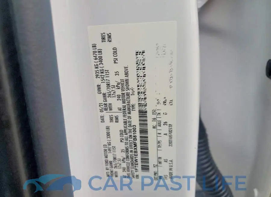 1FTEW1EBXMFB81003# 13