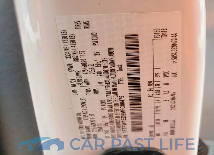 1FTFW1ED8MFC00475# 12