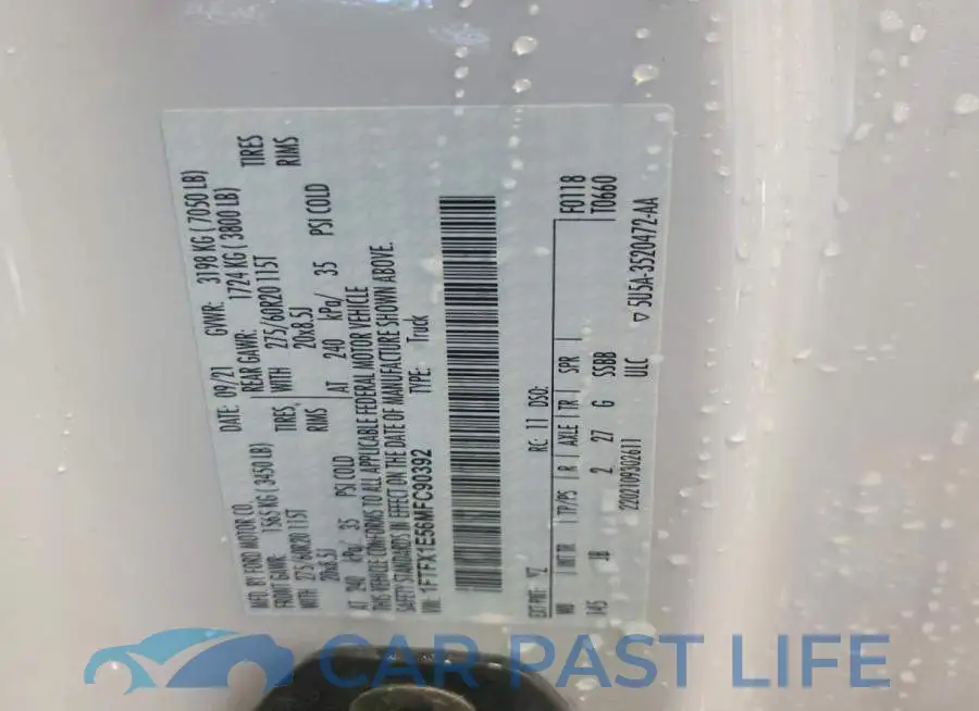 1FTFX1E56MFC90392# 12