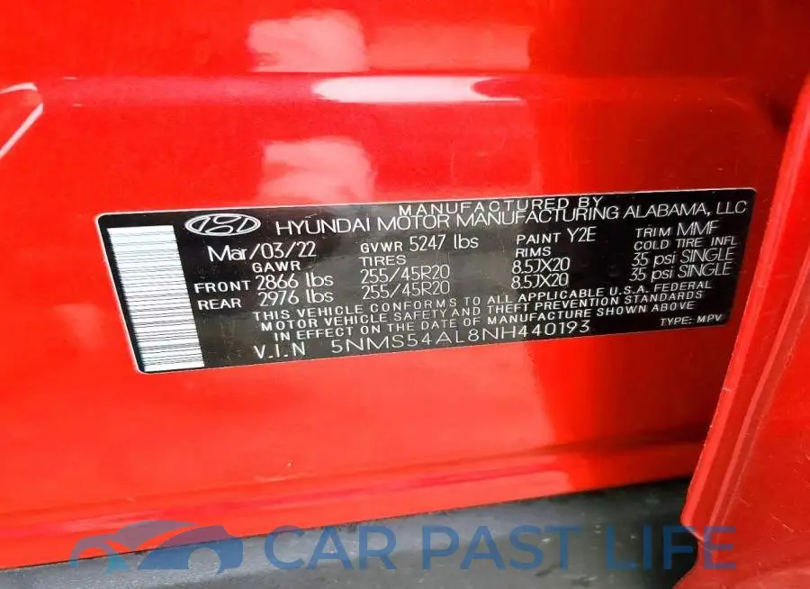 5NMS54AL8NH440193# 13