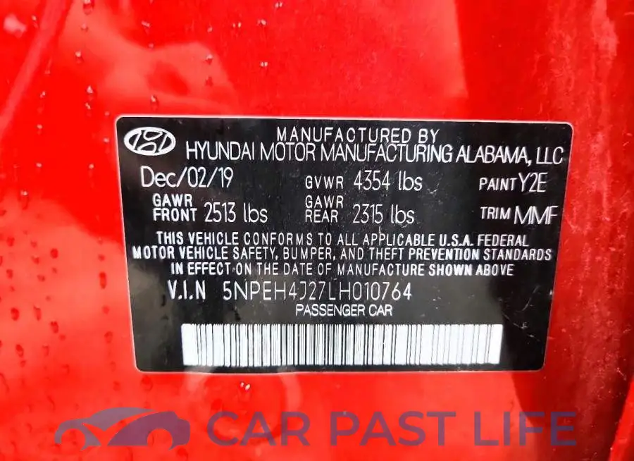 5NPEH4J27LH010764# 12
